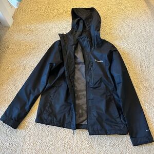 black columbia rain jacket size small